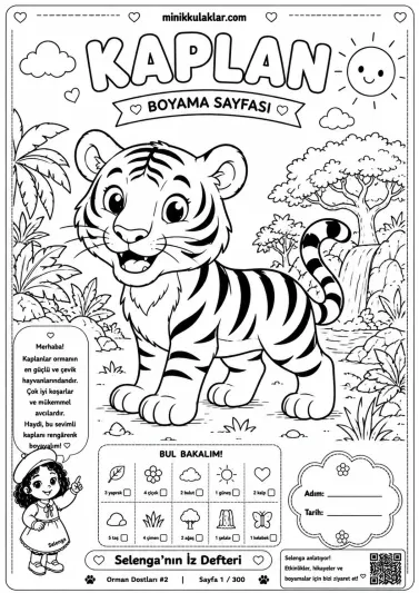 Kaplan Boyama Sayfası (Ücretsiz PDF İndir ve Yazdır)